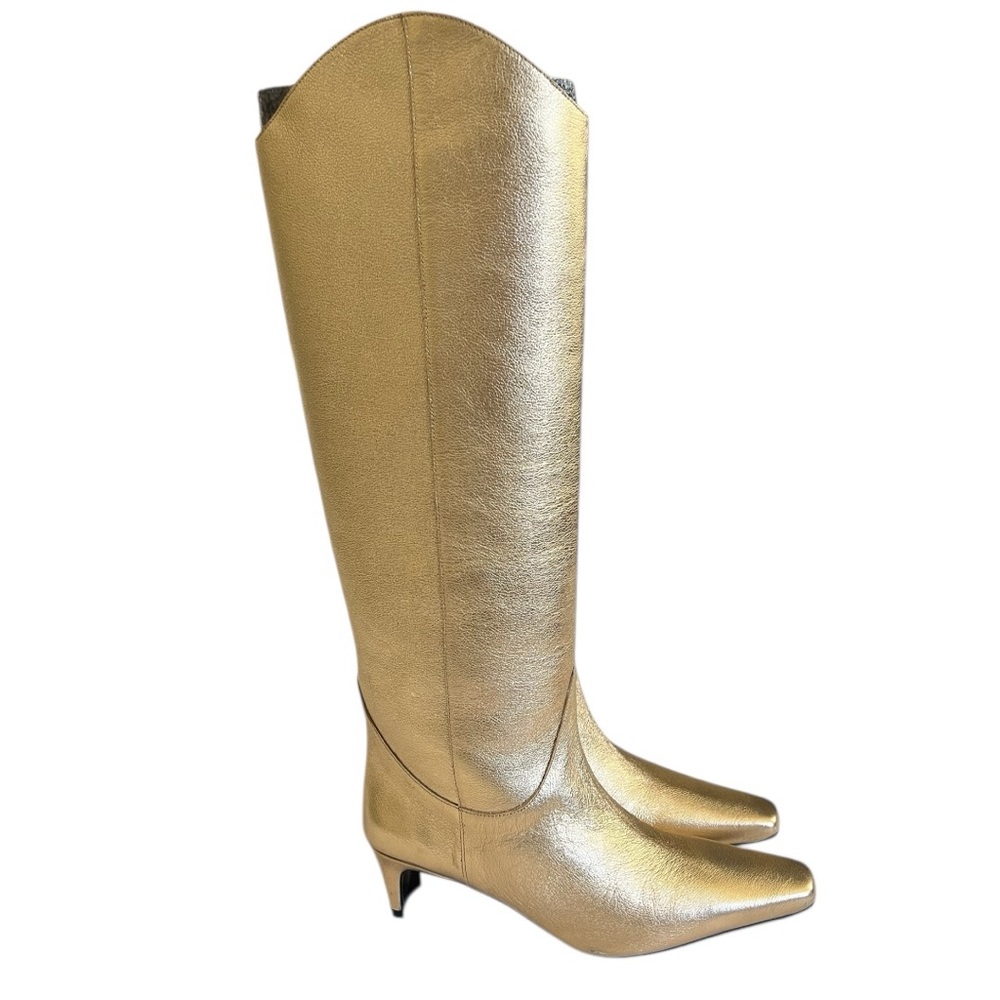 STAUD Gold Western Wally Boots 7